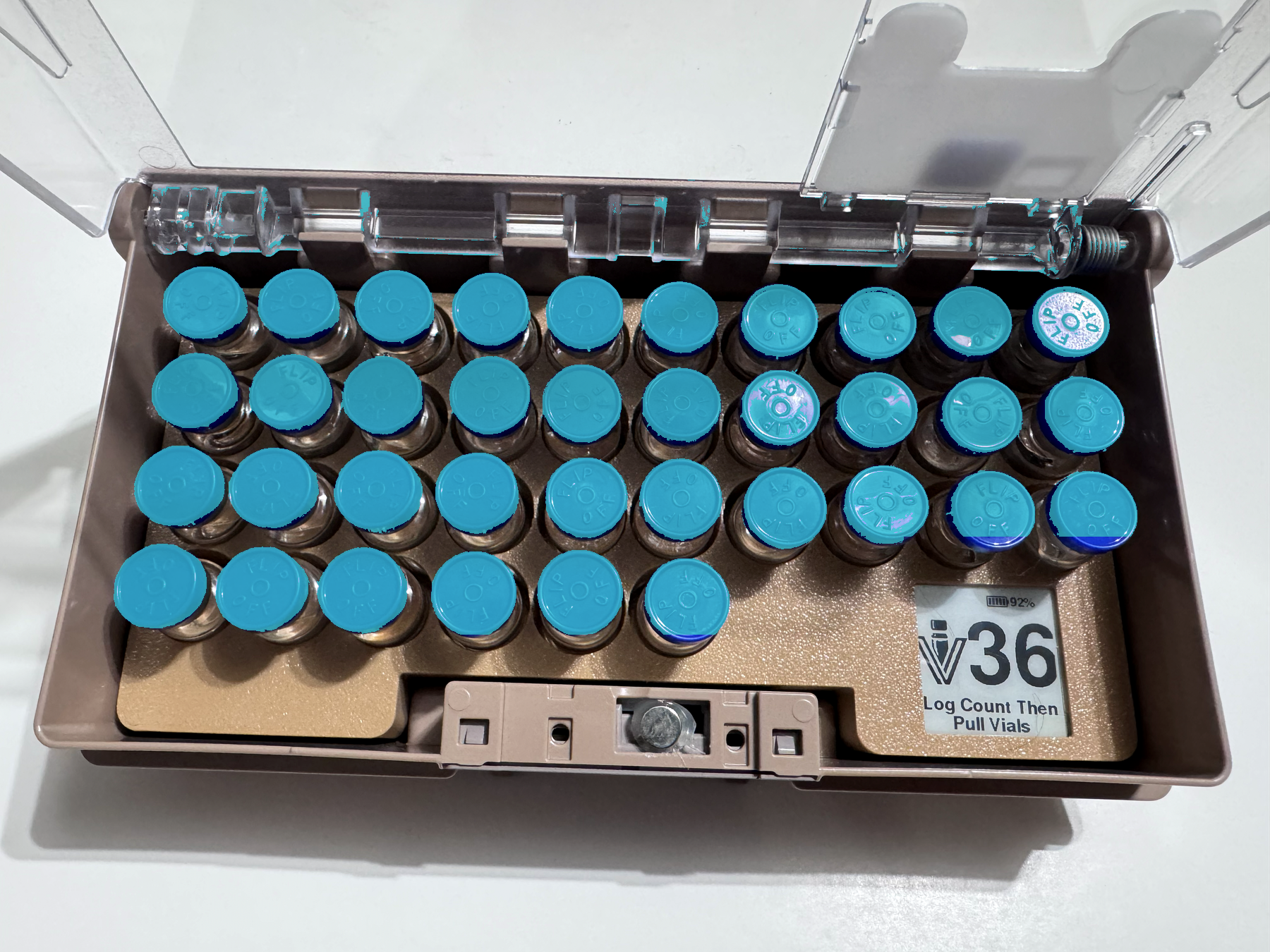 Full VialView 1x3 tray showing count of 36
